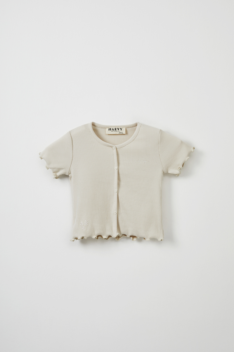 Ecru Ribbed T-shirt - Tights Set - 2