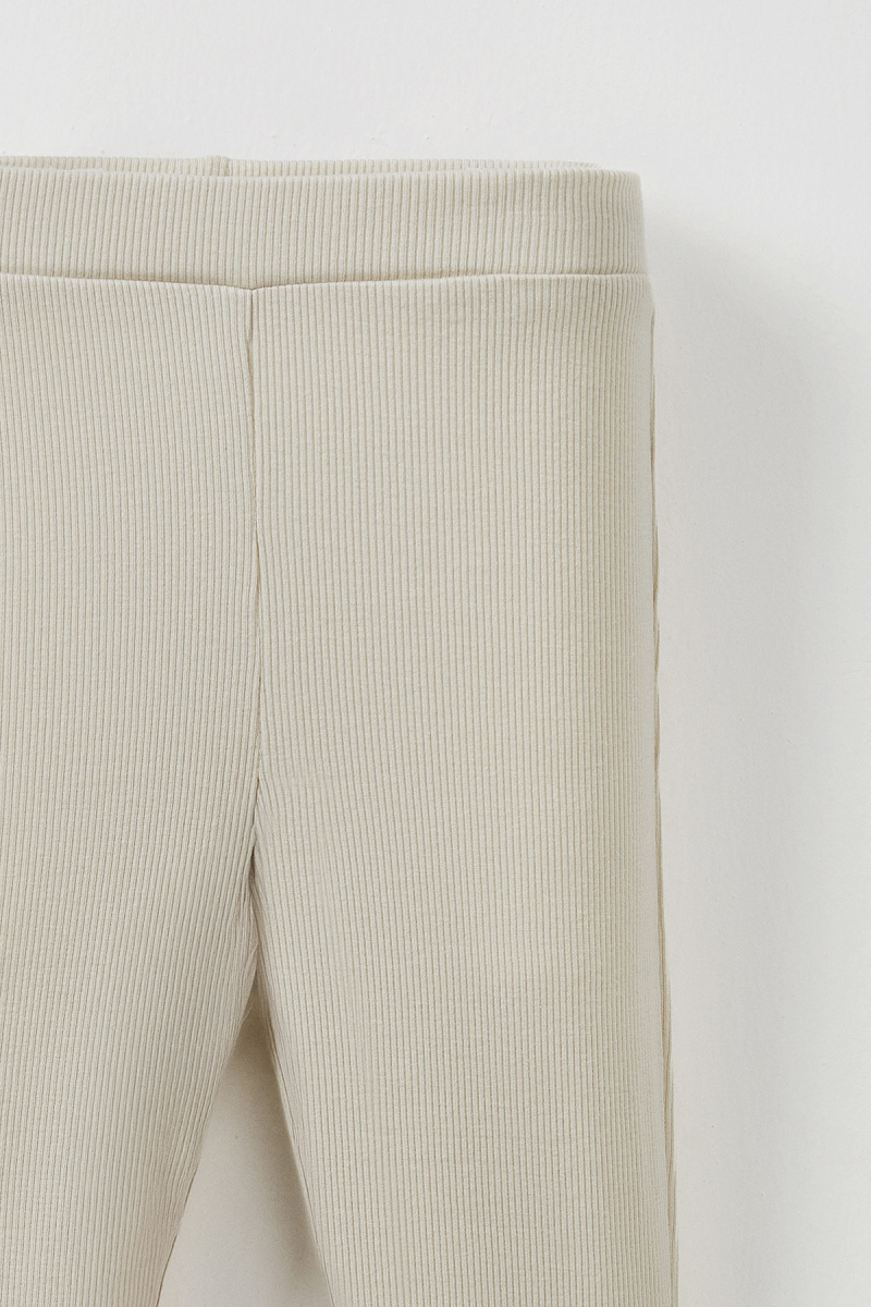 Ecru Ribbed T-shirt - Tights Set - 6