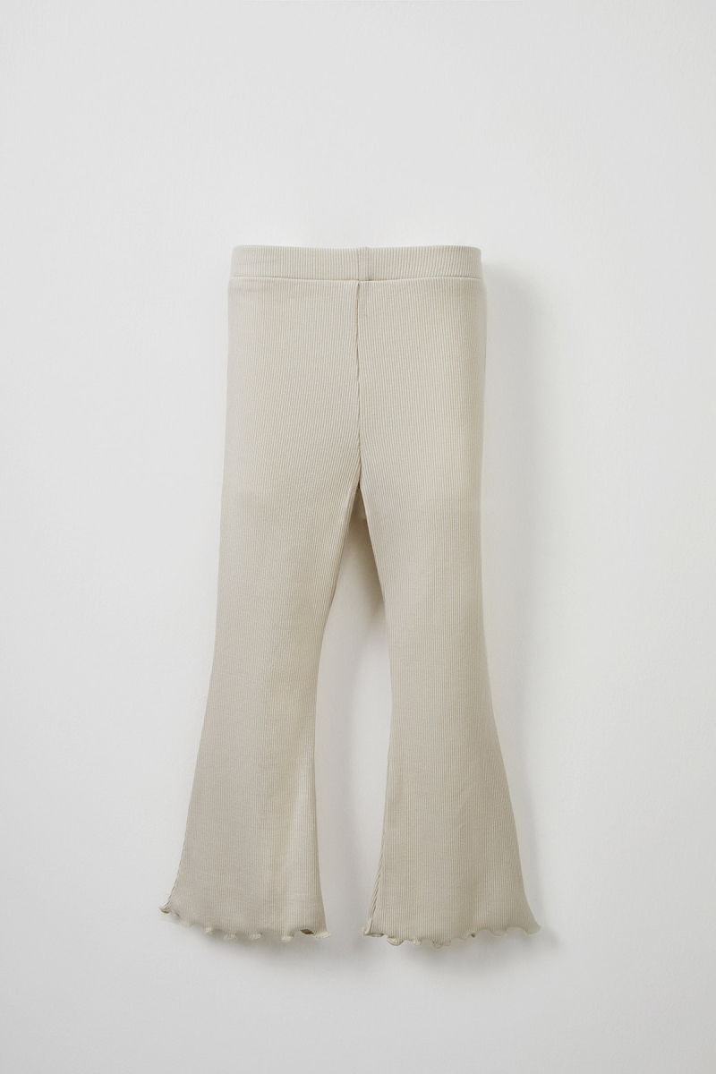 Ecru Ribbed T-shirt - Tights Set - 7