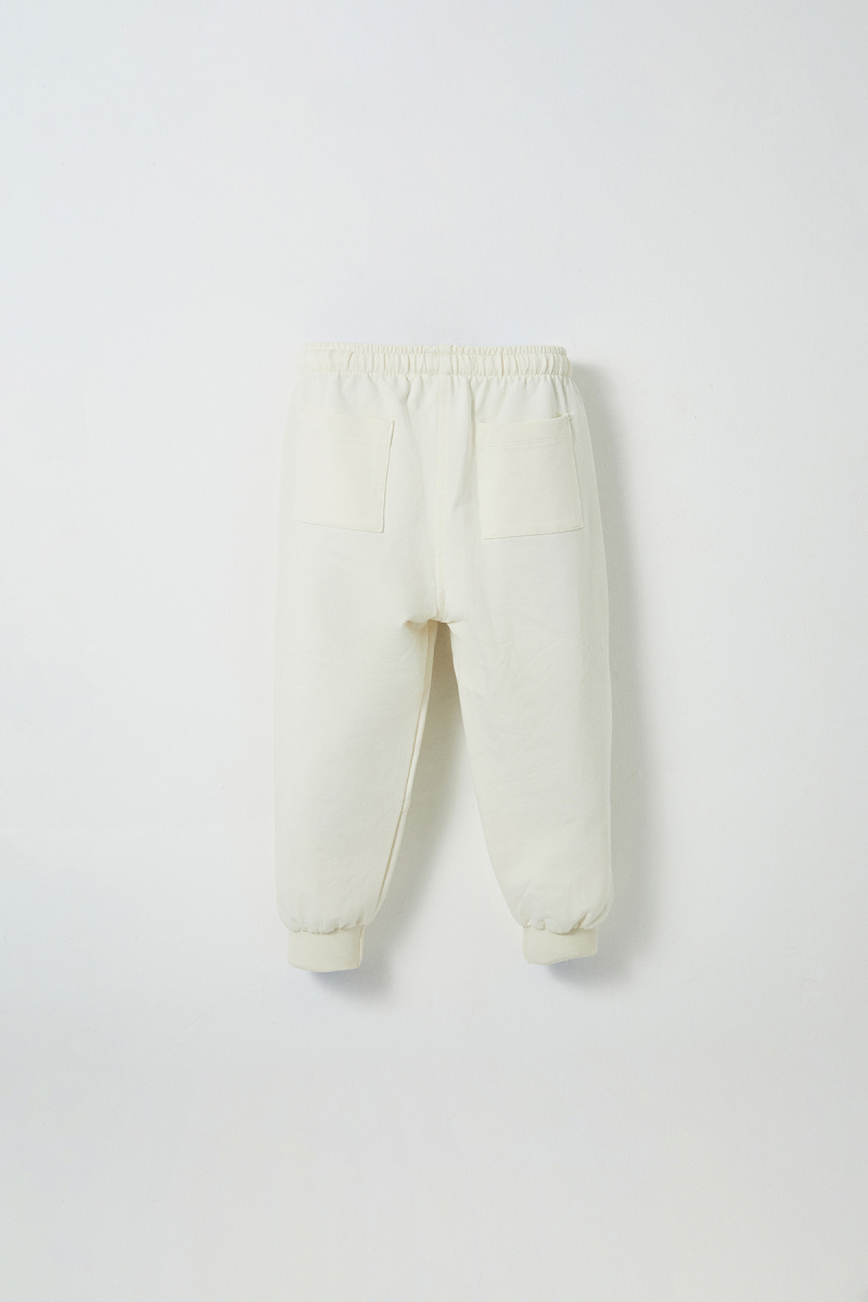 Ekru Nakış Detaylı Jogging Pantolon - 4