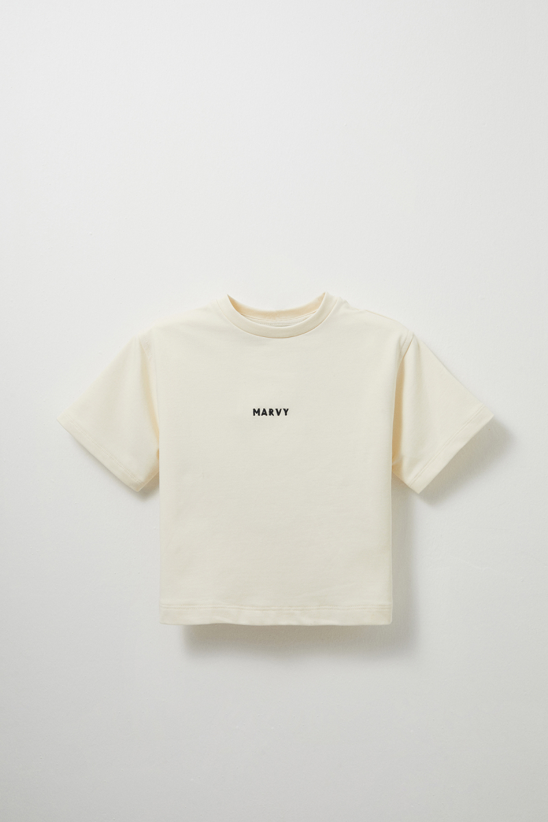 Ekru Nakış Detaylı Oversize Tshirt - 5