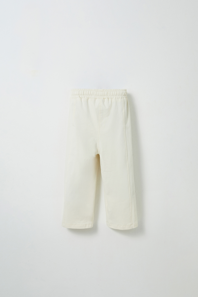 Ekru Nakış Detaylı Rahat Paça Pantolon - 3