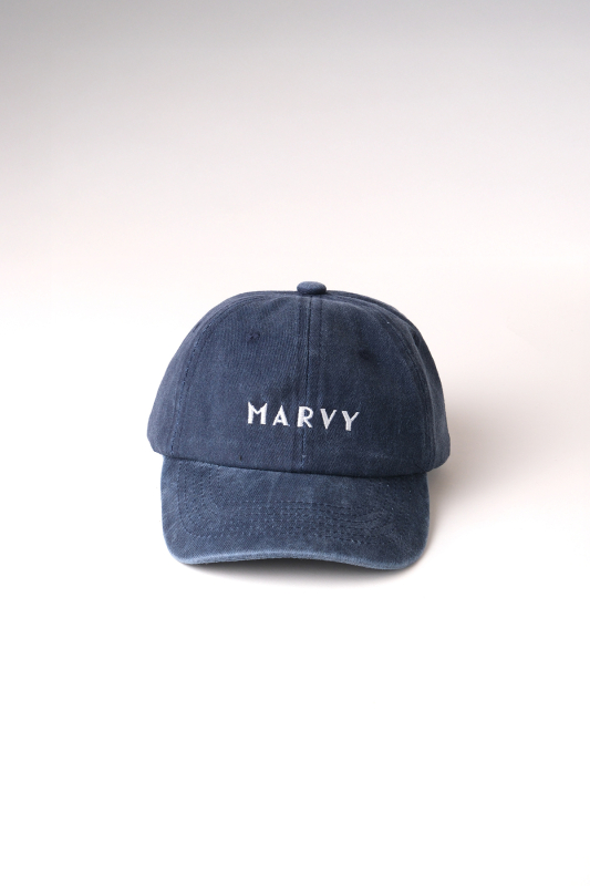 Faded Effect Marvy Embroidered Indigo Hat 