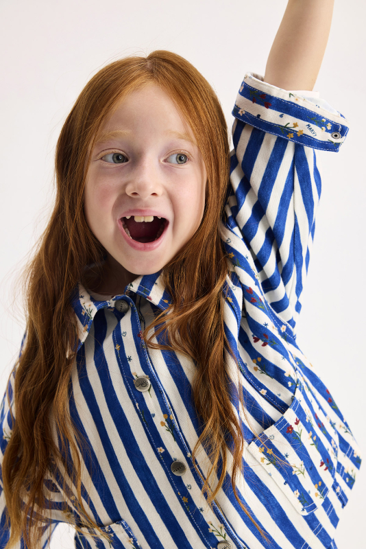 Finn Floral - Striped Mini Jacket - Marvy Kids