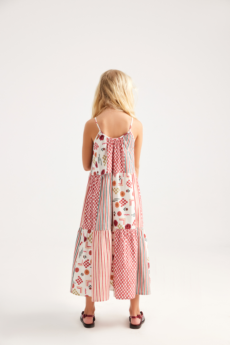 Fiona Patch Patterned Strappy Midi Dress - 5