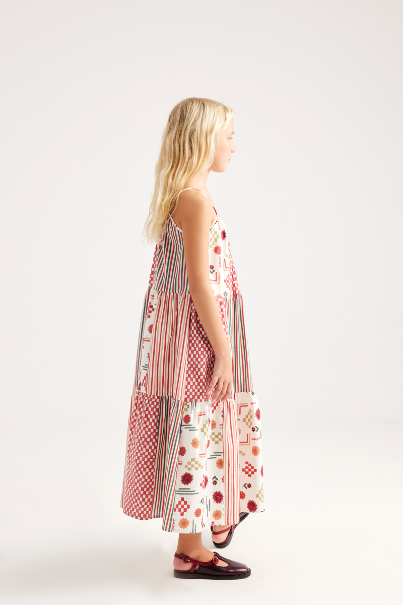 Fiona Patch Patterned Strappy Midi Dress - 4