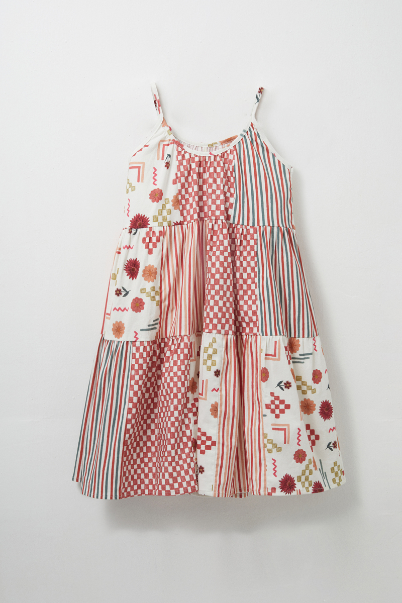 Fiona Patch Patterned Strappy Midi Dress - 7