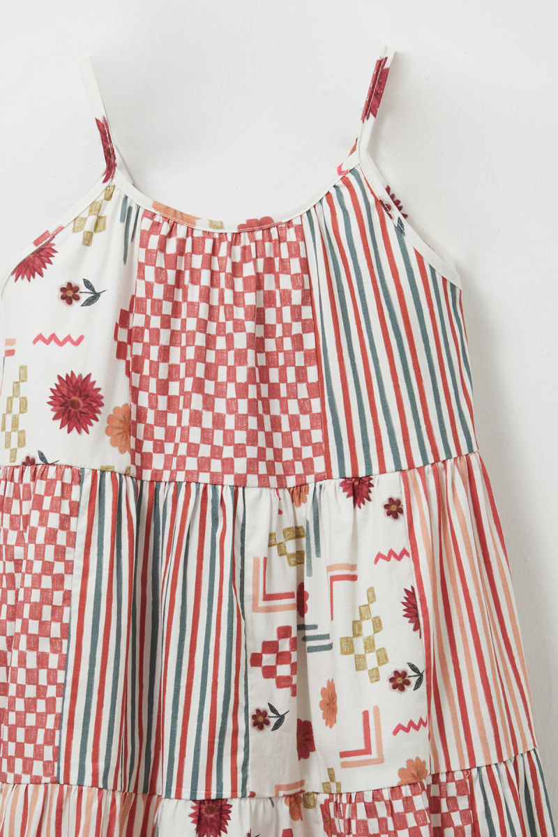 Fiona Patch Patterned Strappy Midi Dress - 2