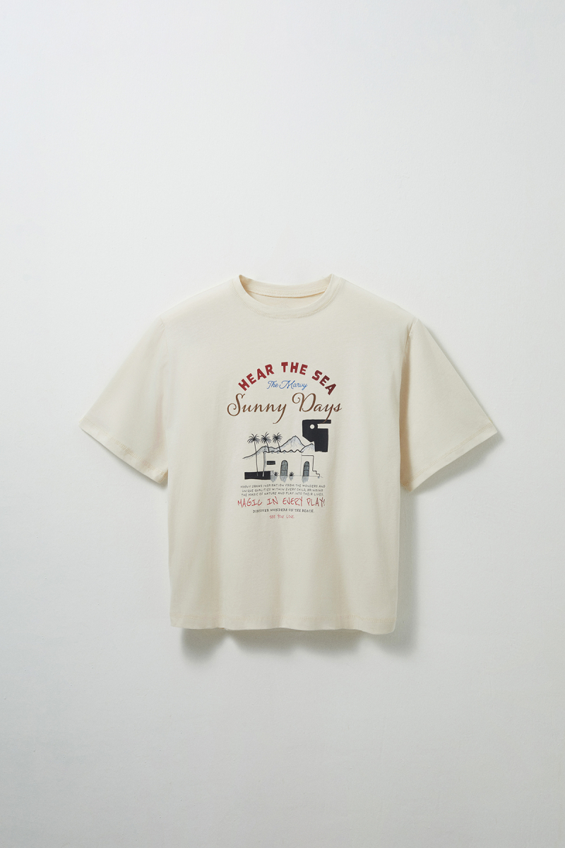 Hear The Sea Baskılı Oversize Tshirt - 1