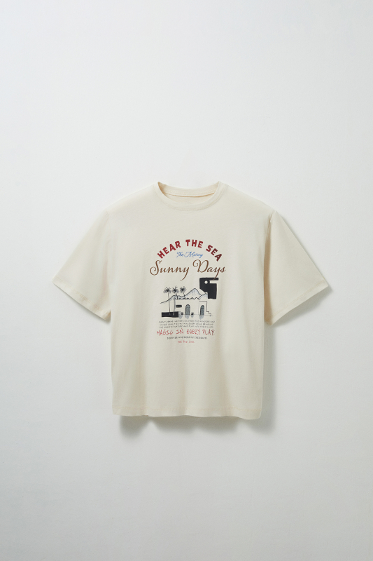 Hear The Sea Printed Oversize T-shirt - MARVY