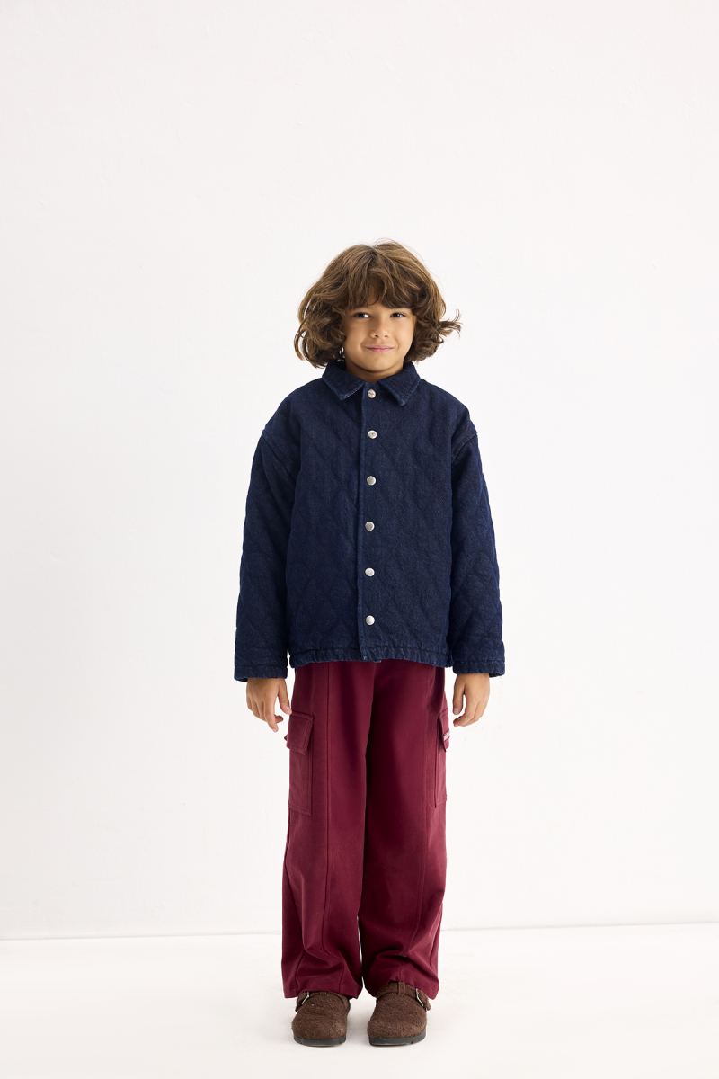 Indigo Denim Kapitone Ceket - 2