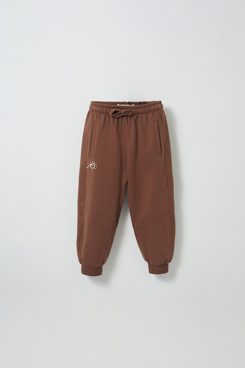 Kahverengi Nakış Detaylı Jogging Pantolon - 1