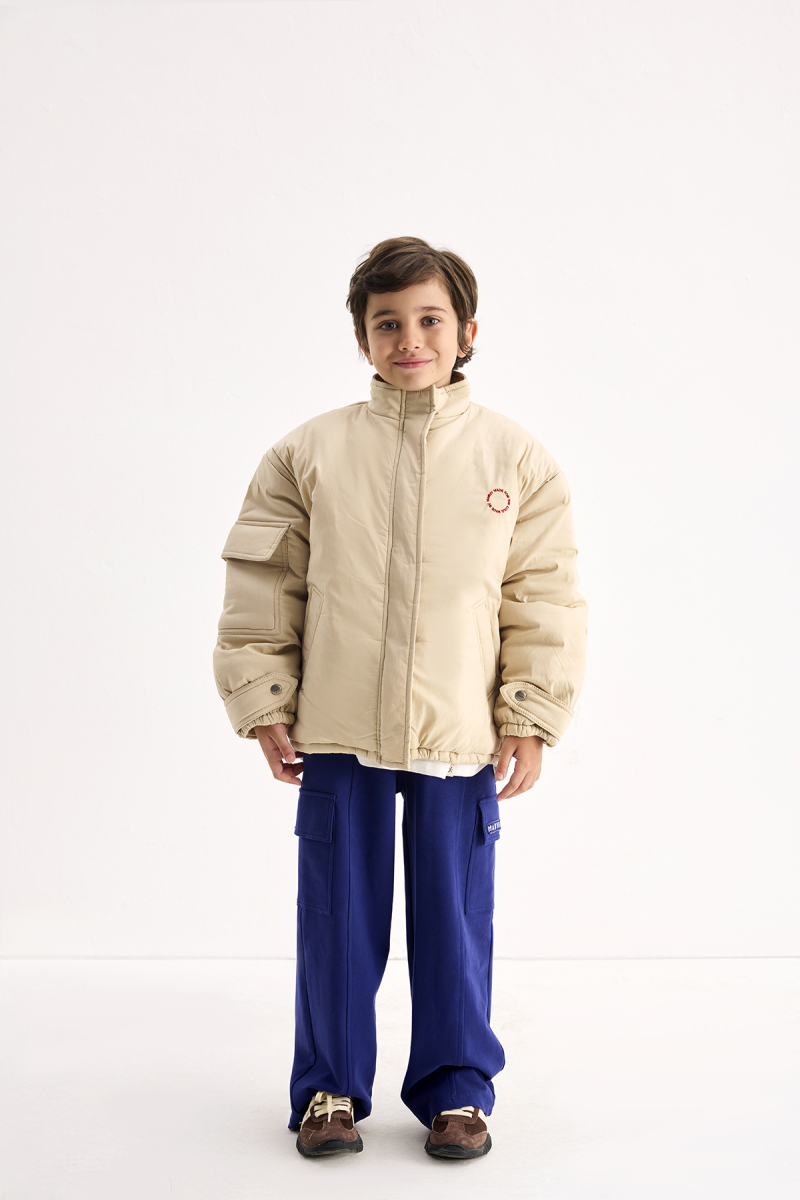 Lacivert Kargo Cepli Nakışlı Pantolon - 4