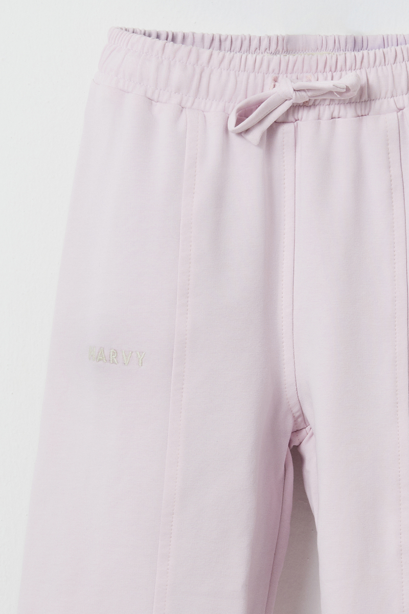 Lila Nakış Detaylı Rahat Paça Pantolon - 3