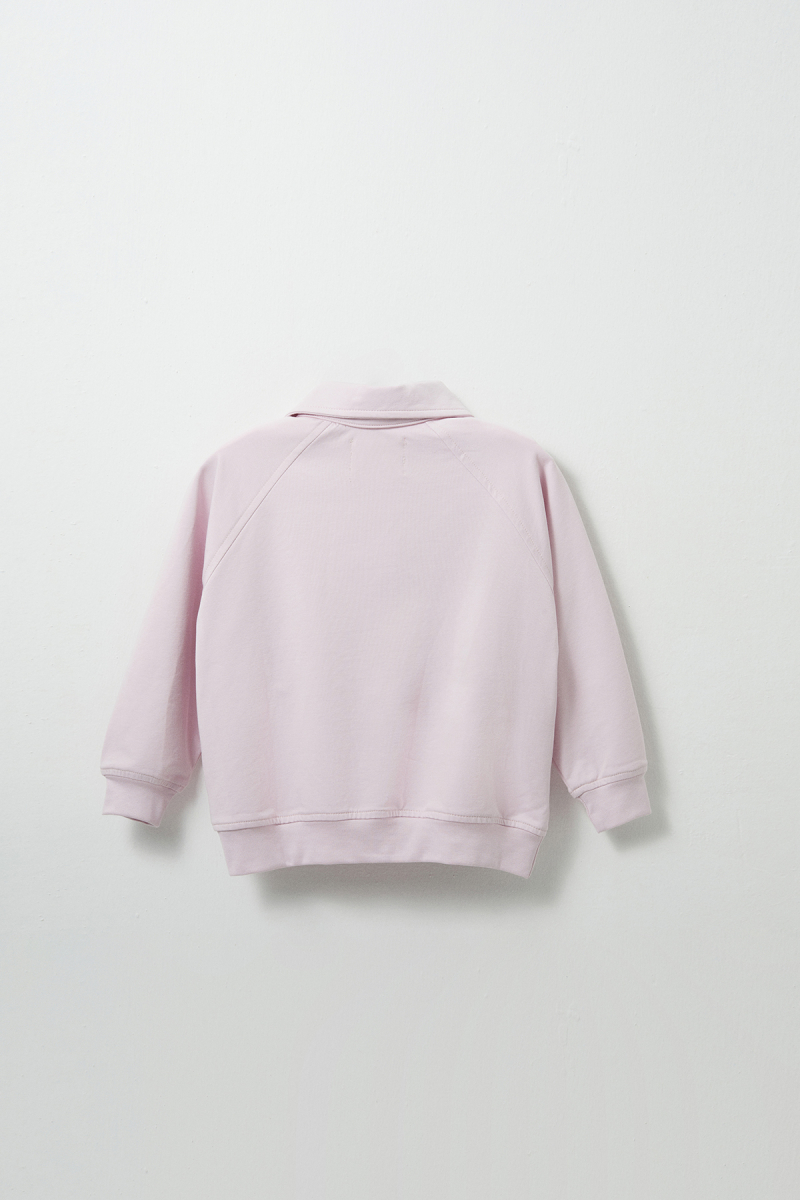 Lilac Embroidered Detailed Raglan Sleeve Sweatshirt - 4