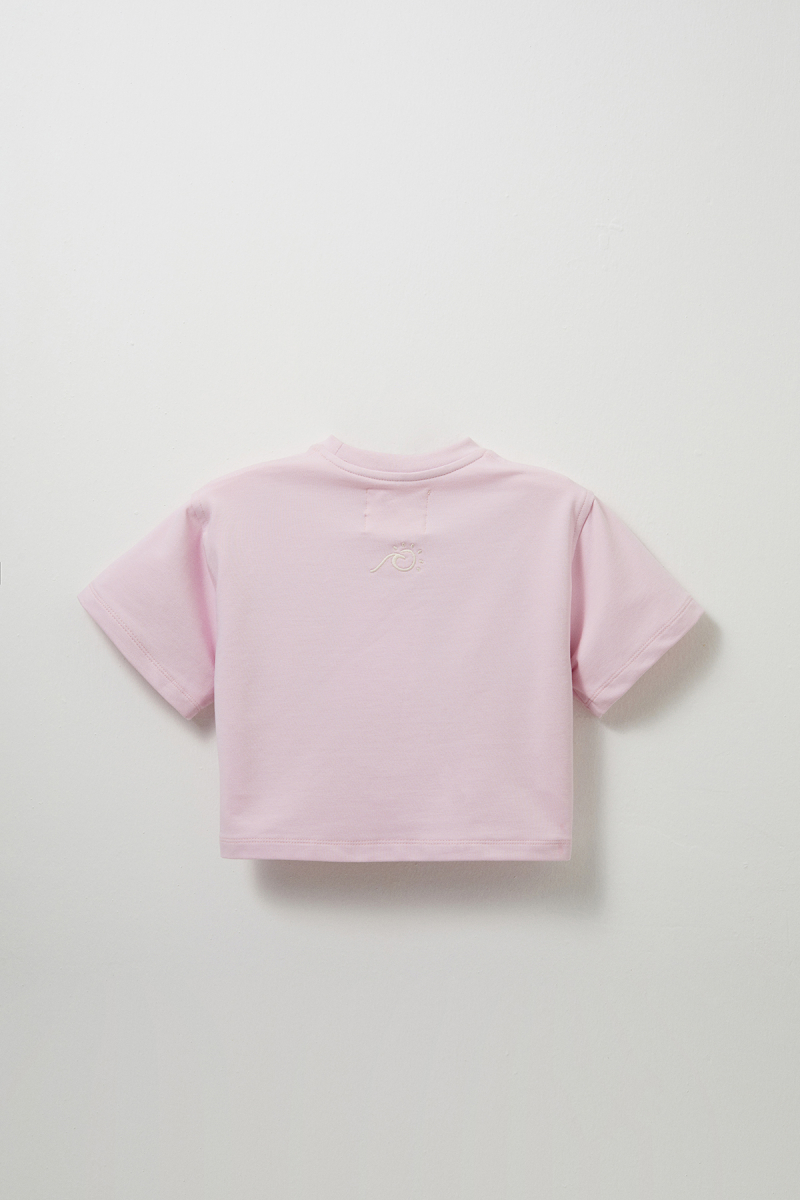 Lilac Embroidery Detailed Lightweight Short Cut T-shirt - 5