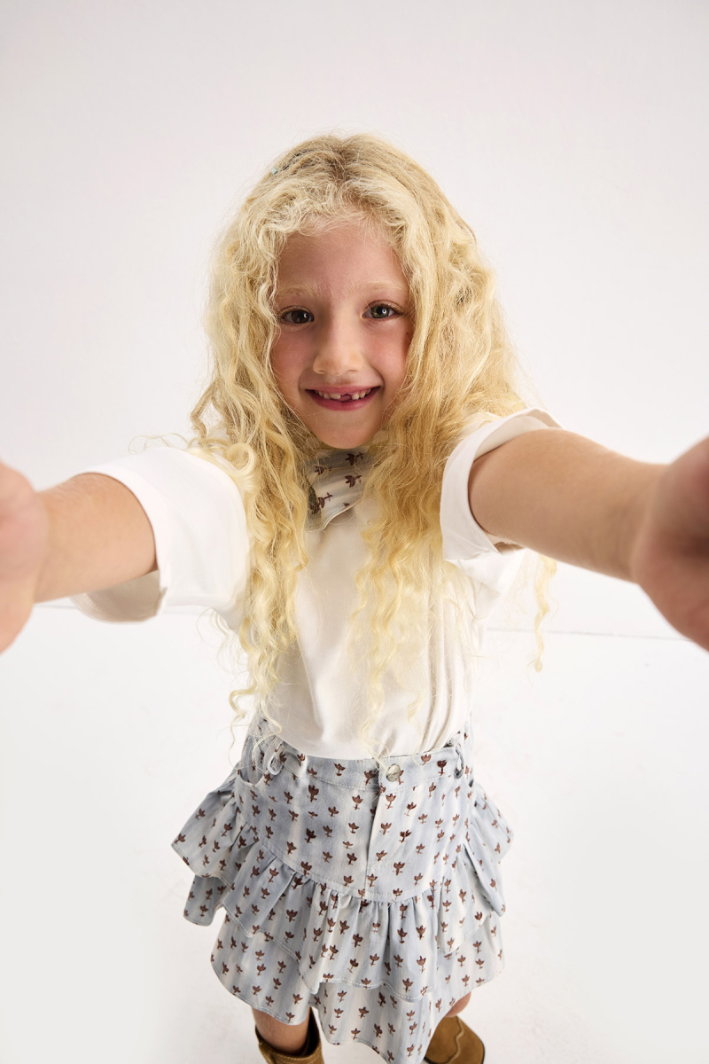 Lior Desenli Gabardin-Poplin Mini Etek - 3