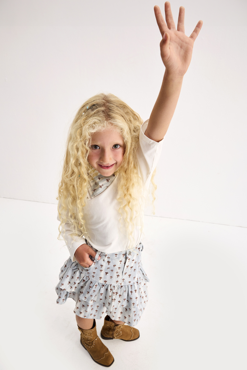 Lior Desenli Gabardin-Poplin Mini Etek - 2