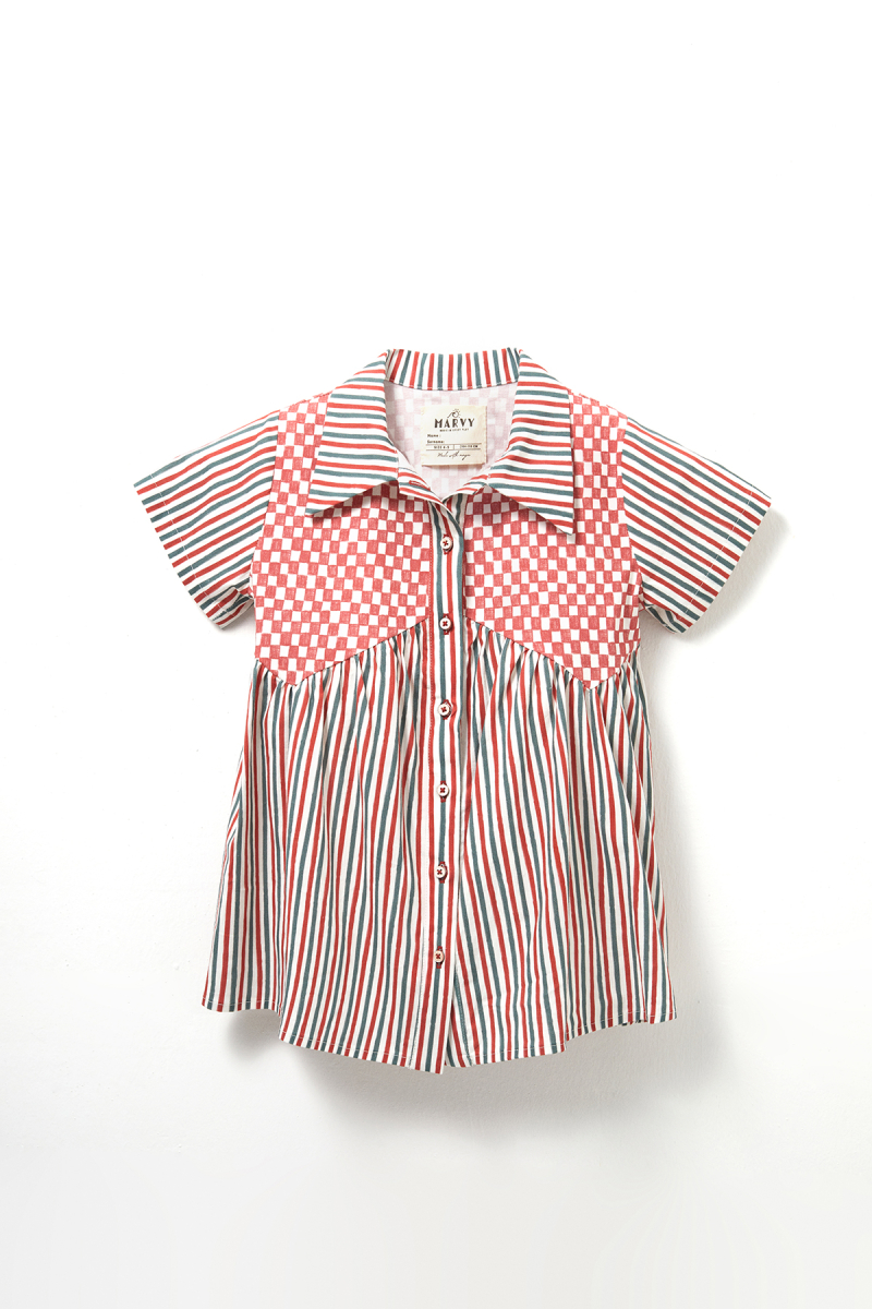 Lola Checkered Striped Dress - 2