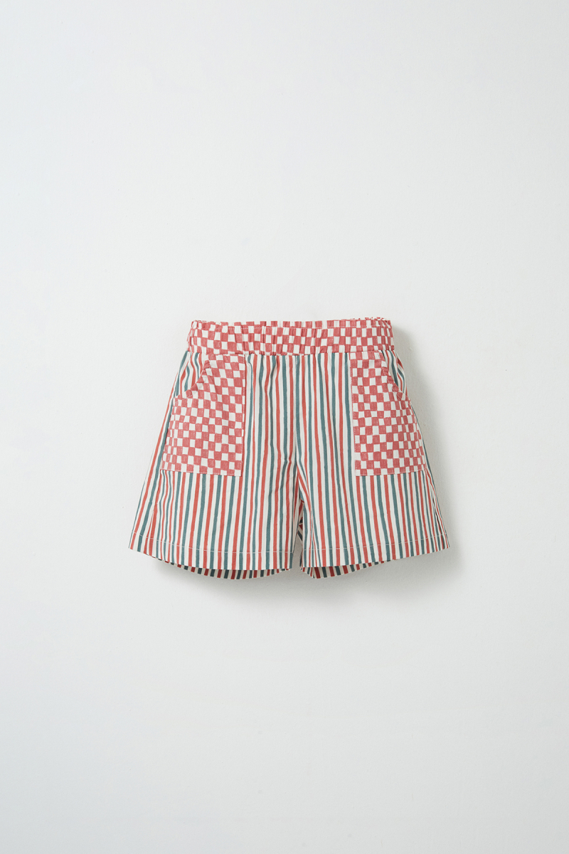 Loli Checkerboard Striped Shorts - 4