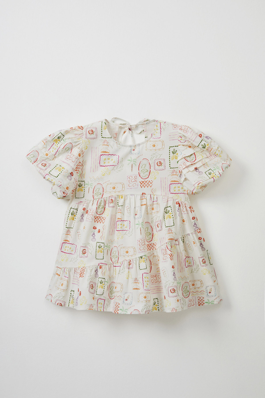 Lunetta Patterned Cotton Dress - MARVY