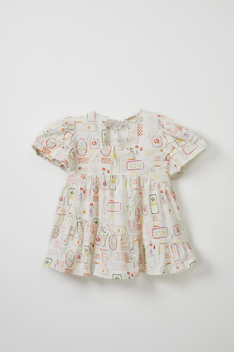 Lunetta Patterned Cotton Dress - 3