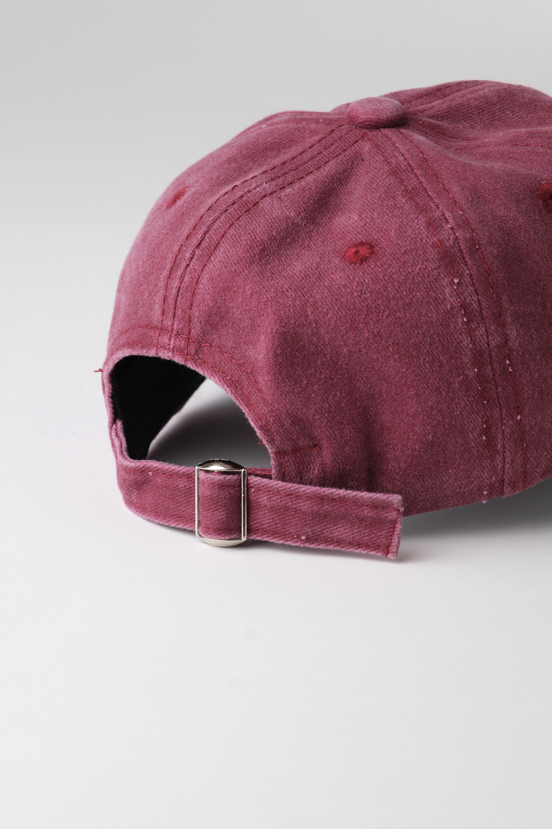 Marvy Embroidered Plum Hat with Faded Effect - 2