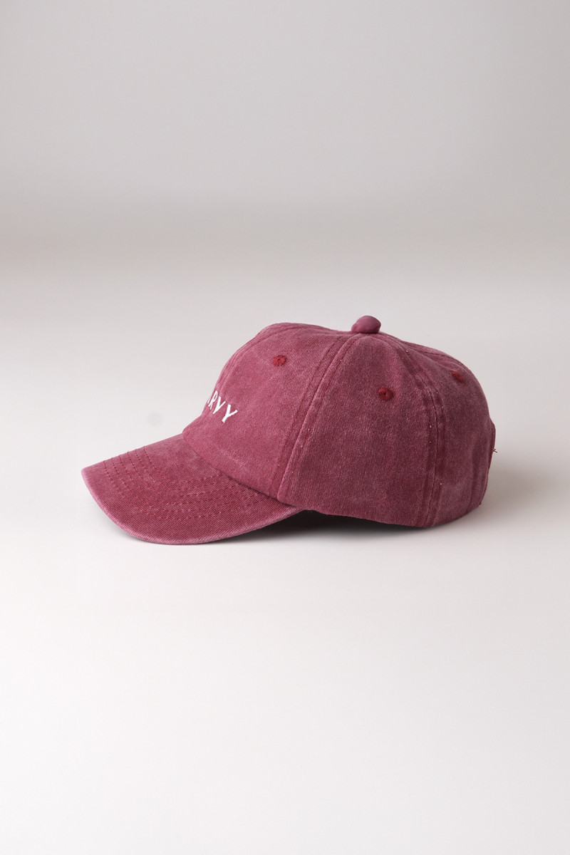 Marvy Embroidered Plum Hat with Faded Effect - 3