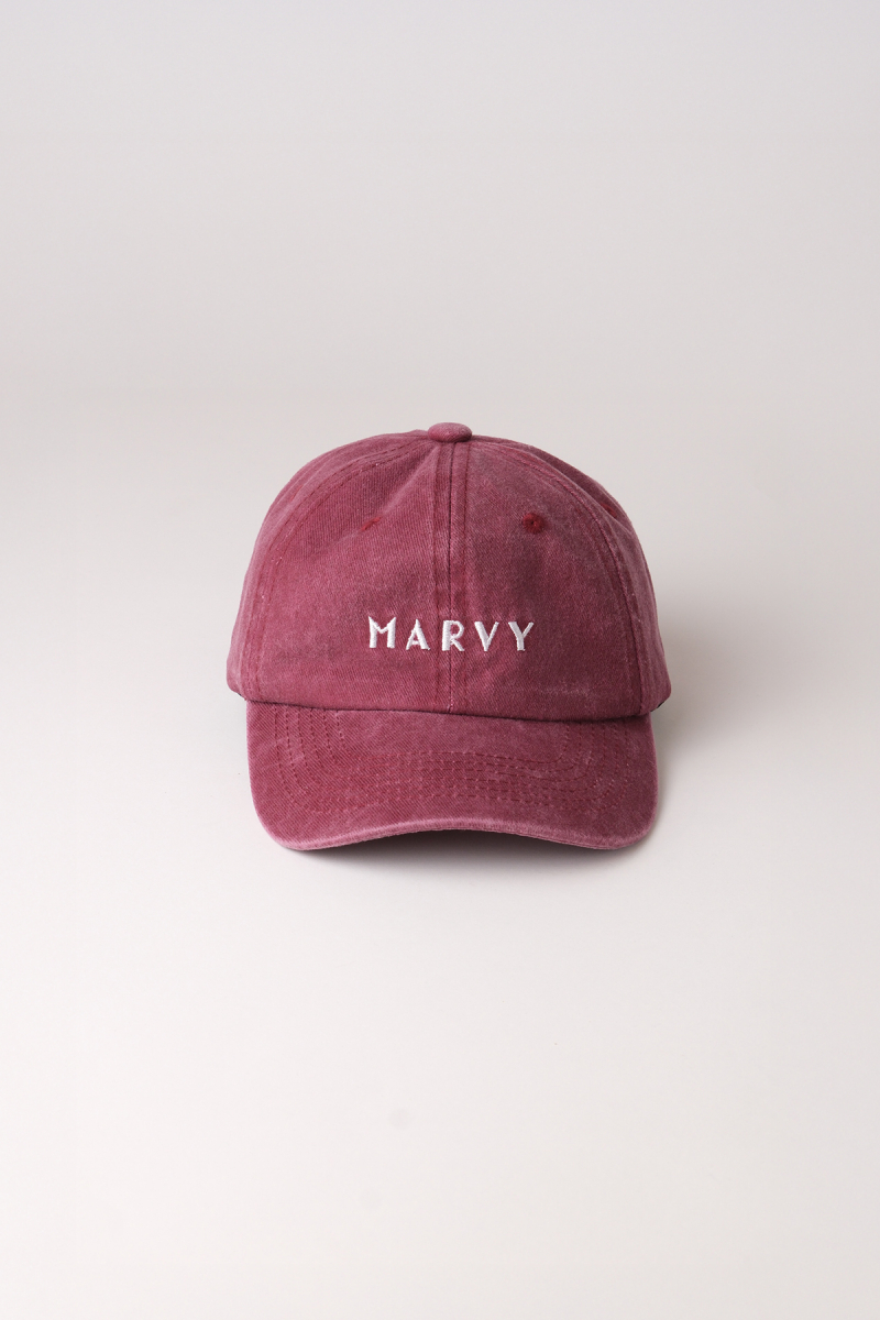 Marvy Embroidered Plum Hat with Faded Effect - 1
