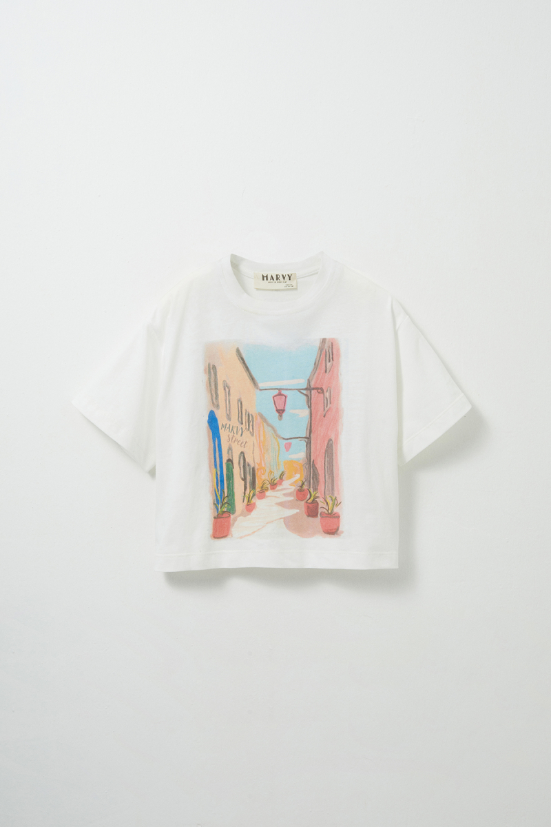 Marvy Street Baskılı Crop Tshirt - 1