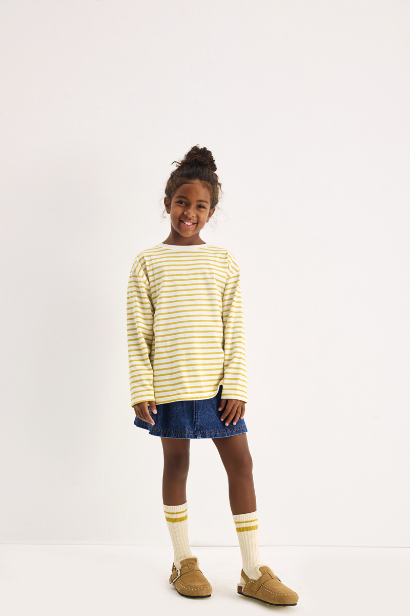 Mustard Striped Long Sleeve T-shirt - 2