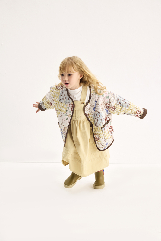Nola Patch Patterned Quilted Jacket - Marvy Kids