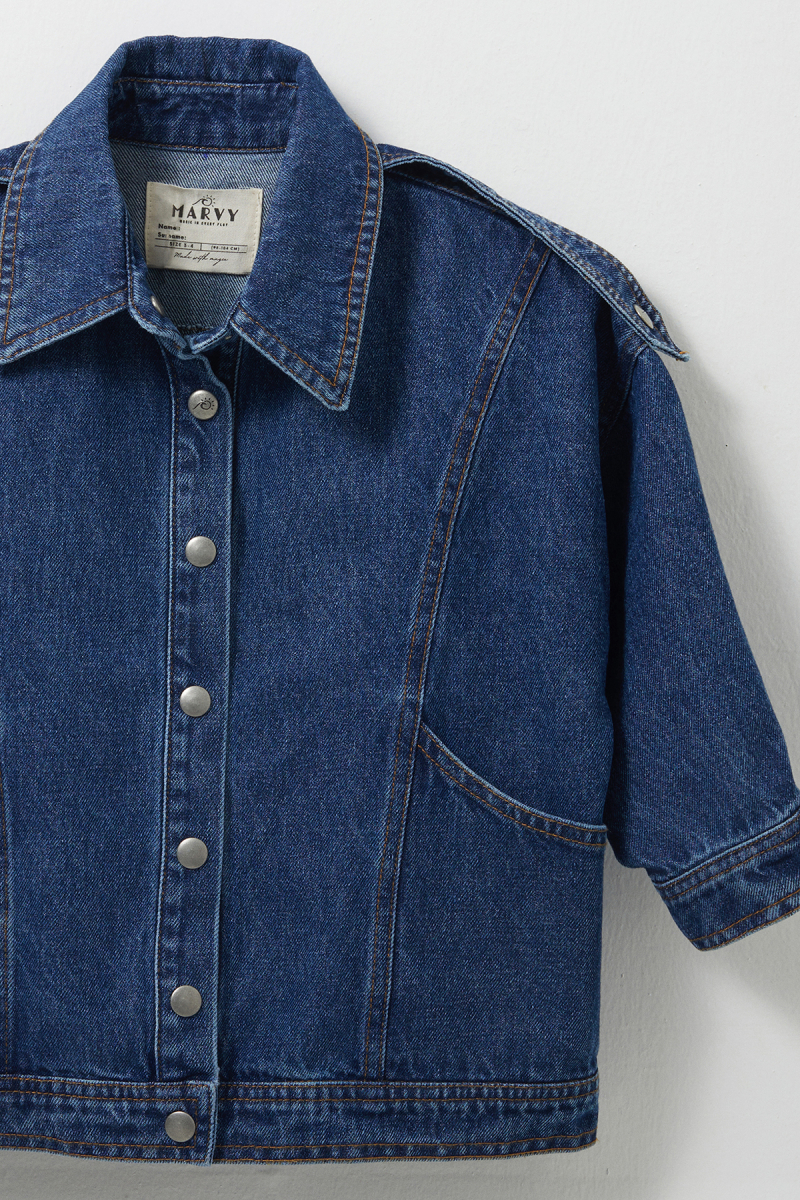 Nova İndigo Denim Ceket - 3