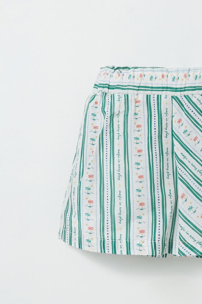 Palm Patterned Shirt Short Set - 7