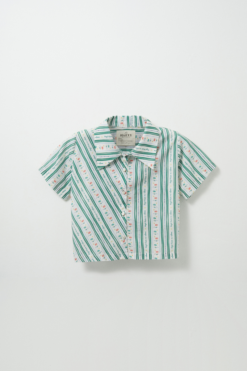 Palm Patterned Shirt Short Set - 2