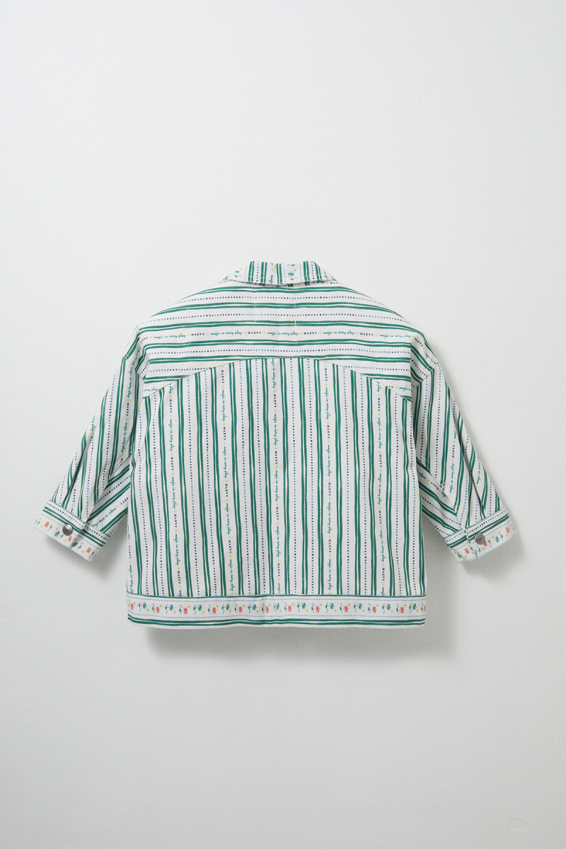 Palm Striped Bomber Jacket - 6