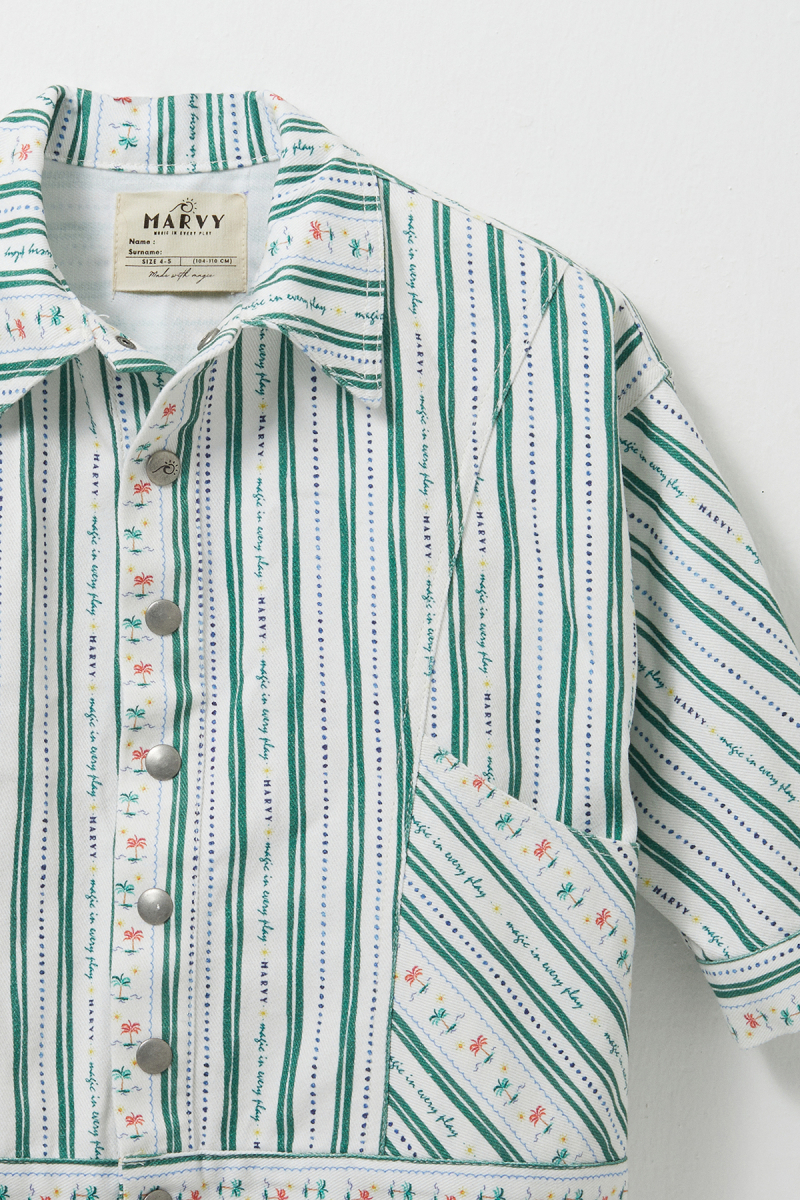 Palm Striped Bomber Jacket - 3