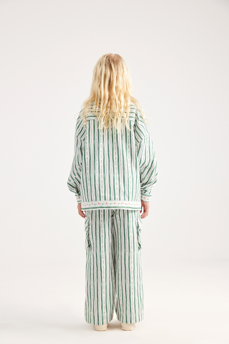 Palm Striped Relaxed Leg Trousers - 6