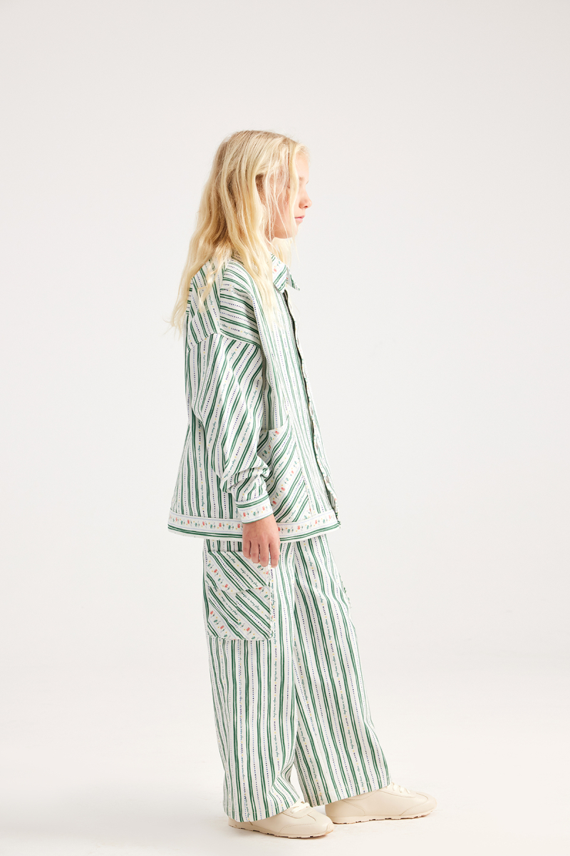 Palm Striped Relaxed Leg Trousers - 4