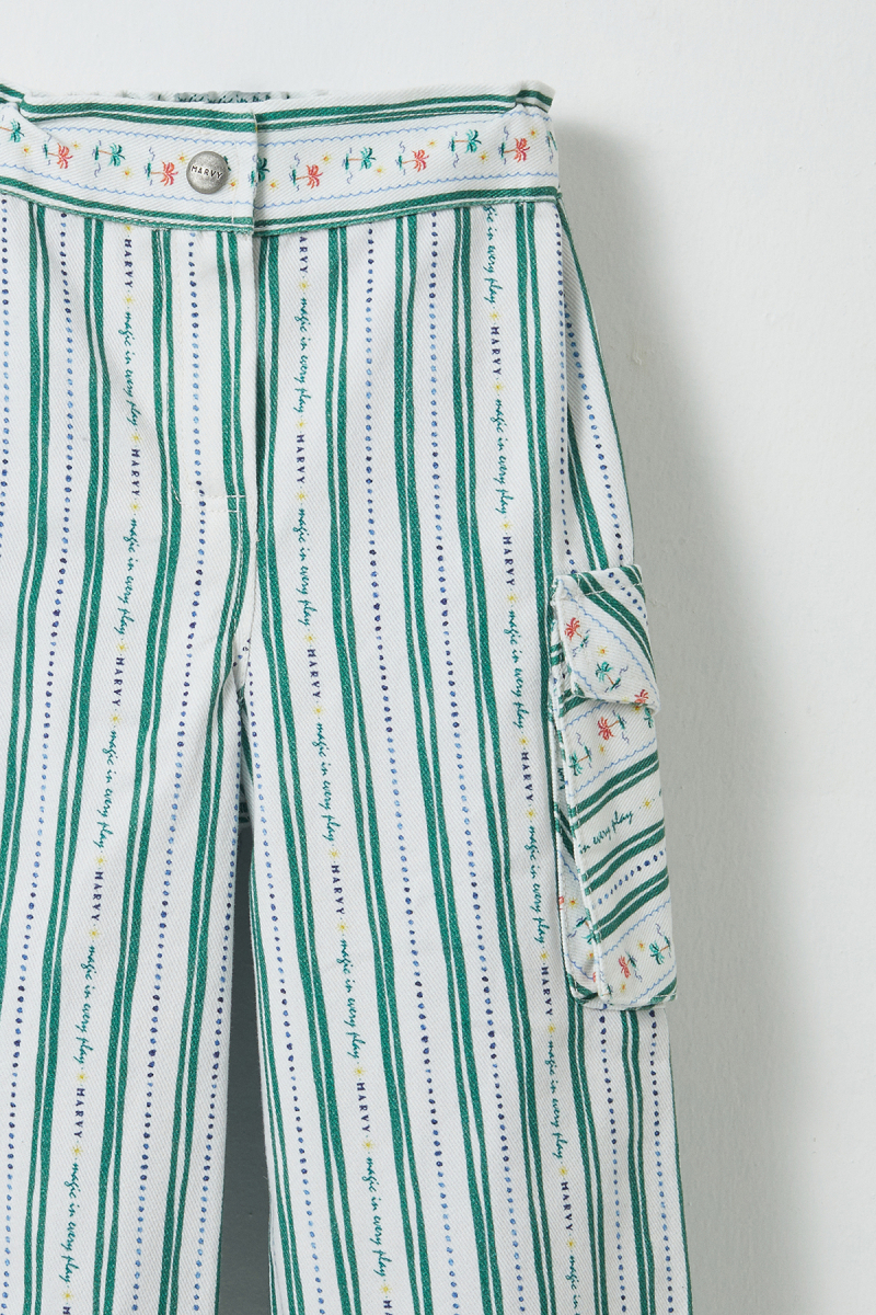 Palm Striped Relaxed Leg Trousers - 3