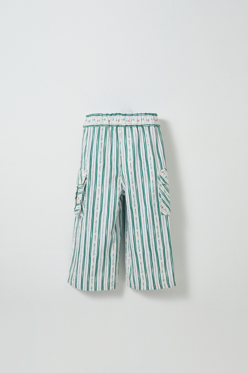 Palm Striped Relaxed Leg Trousers - 7