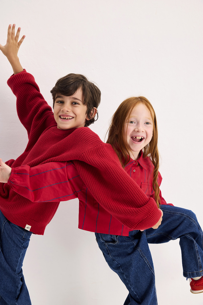 Pamuk Örme Kazak Kırmızı - 2