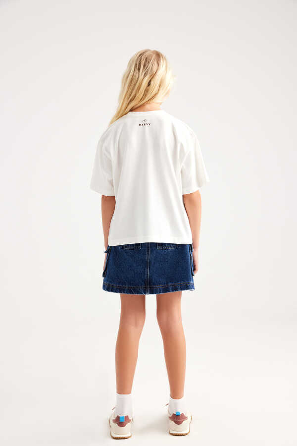 Pasta Party Baskılı Crop Tshirt - 5