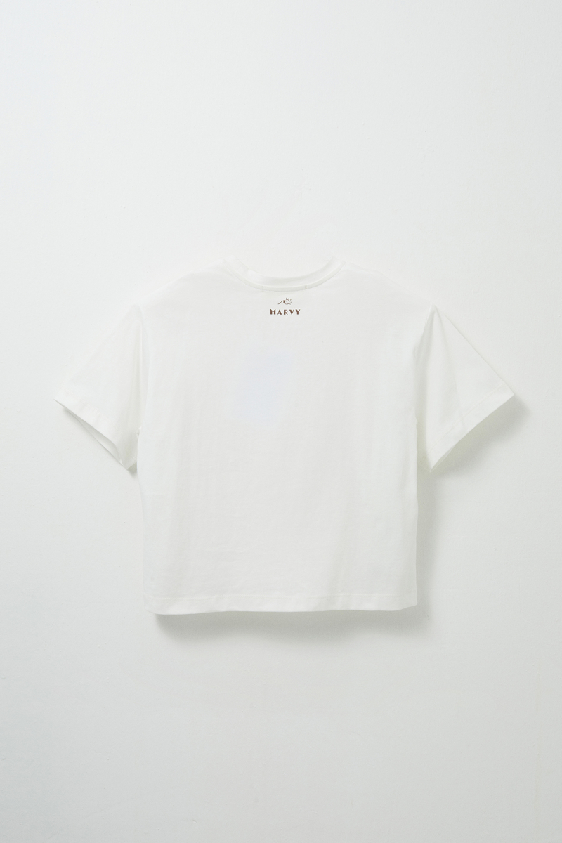 Pasta Party Baskılı Crop Tshirt - 6