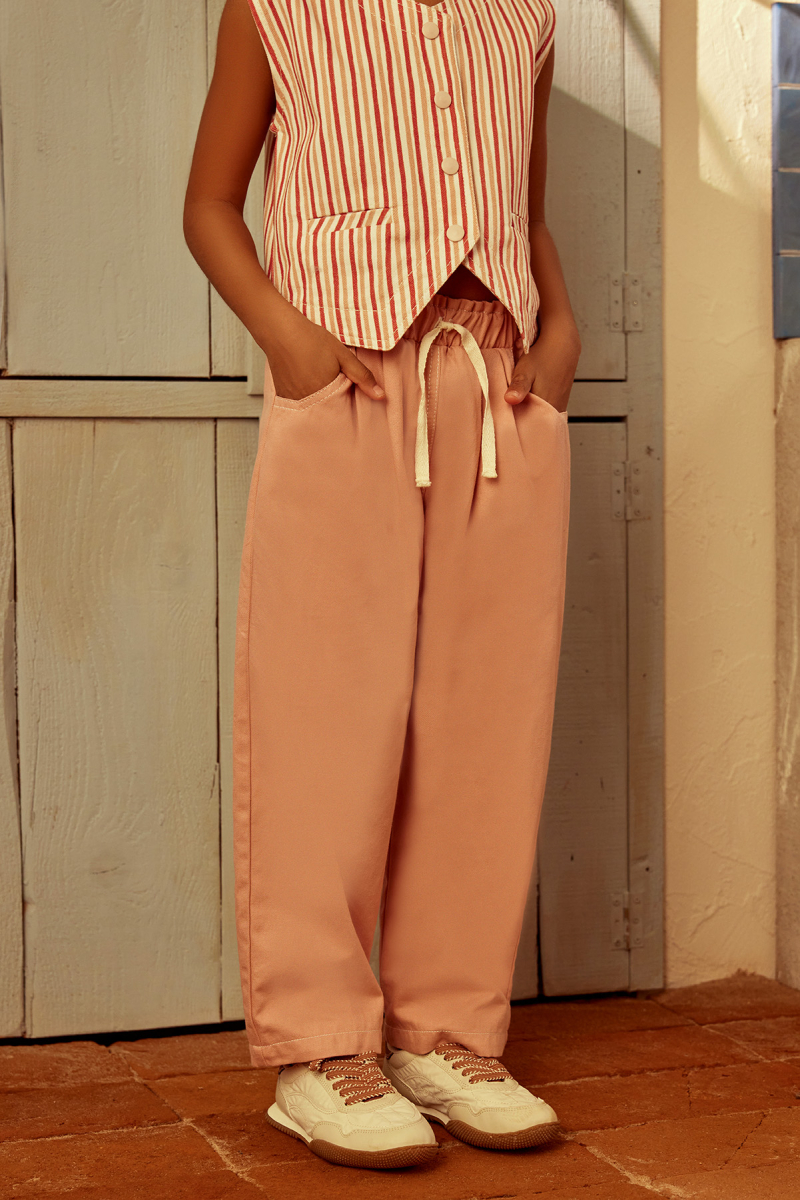 Pastel Color Cotton Carrot Trousers - 2