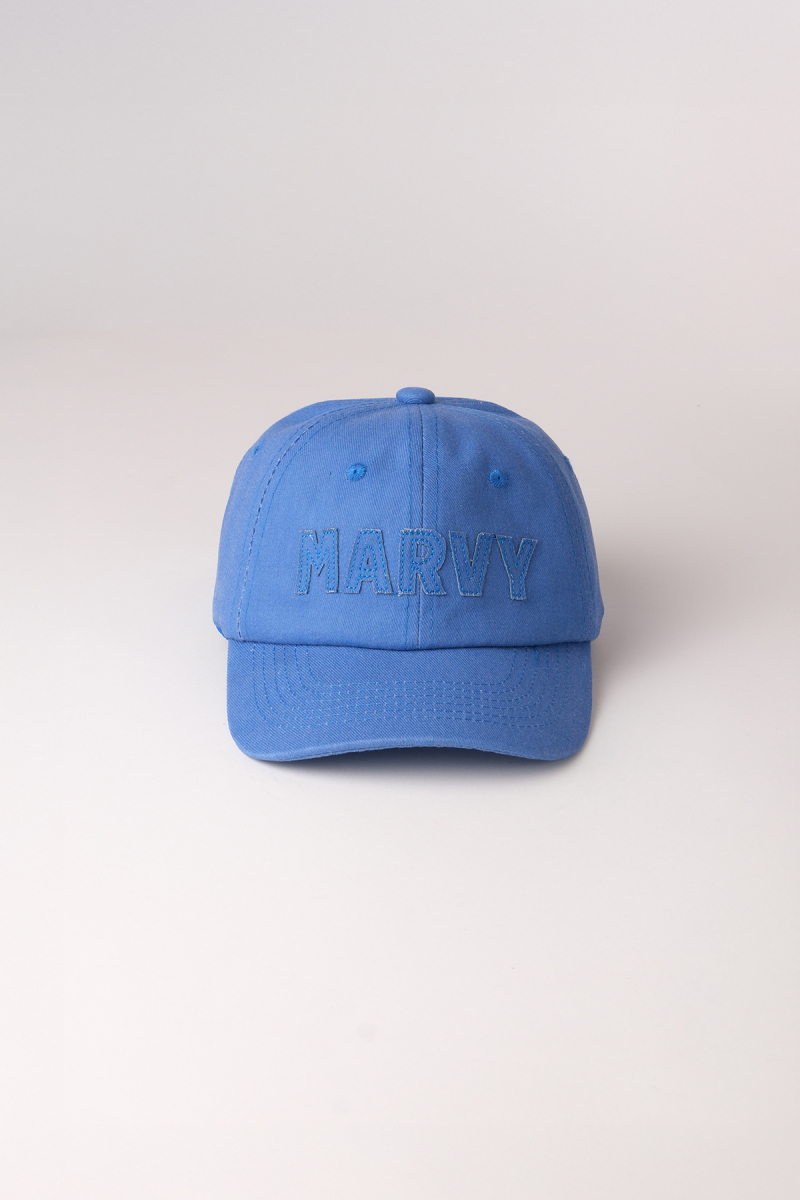 Patched Faded Effect Blue Hat - 1