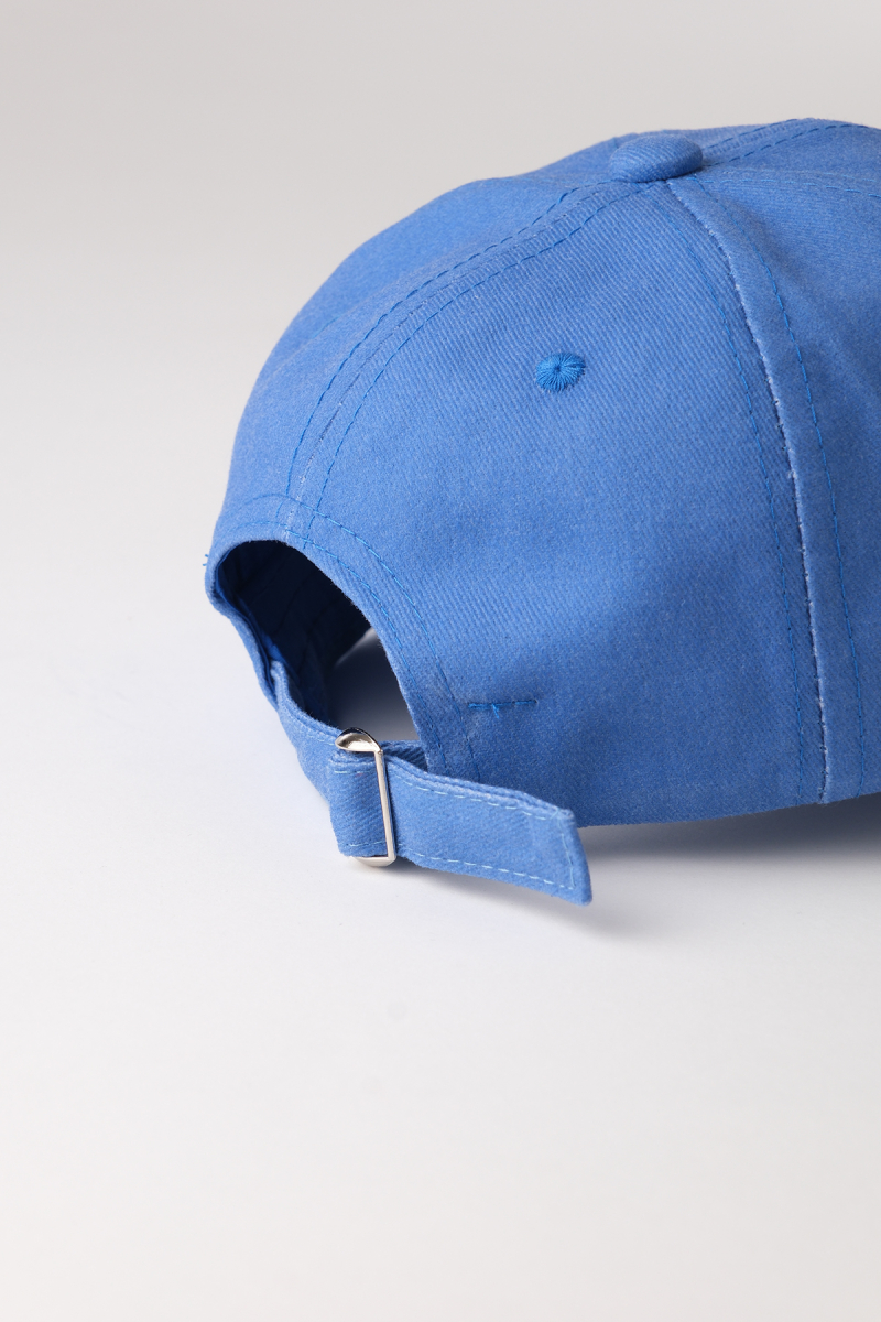 Patched Faded Effect Blue Hat - 4