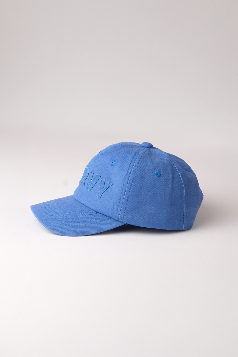 Patched Faded Effect Blue Hat - 2