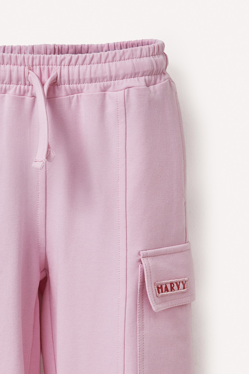 Pink Cargo Pocket Embroidered Trousers - 5
