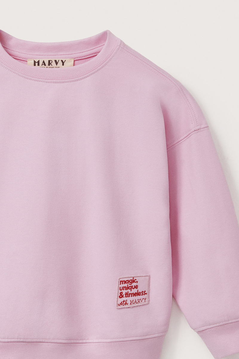 Pink Oversized Embroidered Sweatshirt - 4